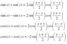 Concept Sum to Product Formulas for Sine and Cosine